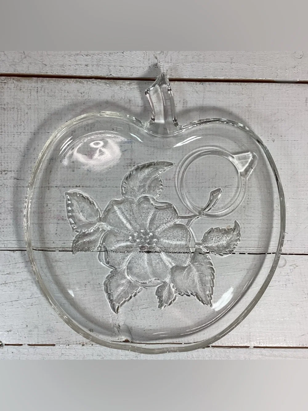 Glass Pair Vintage Hazel Atlas Apple Snack Luncheon Plates and Cups